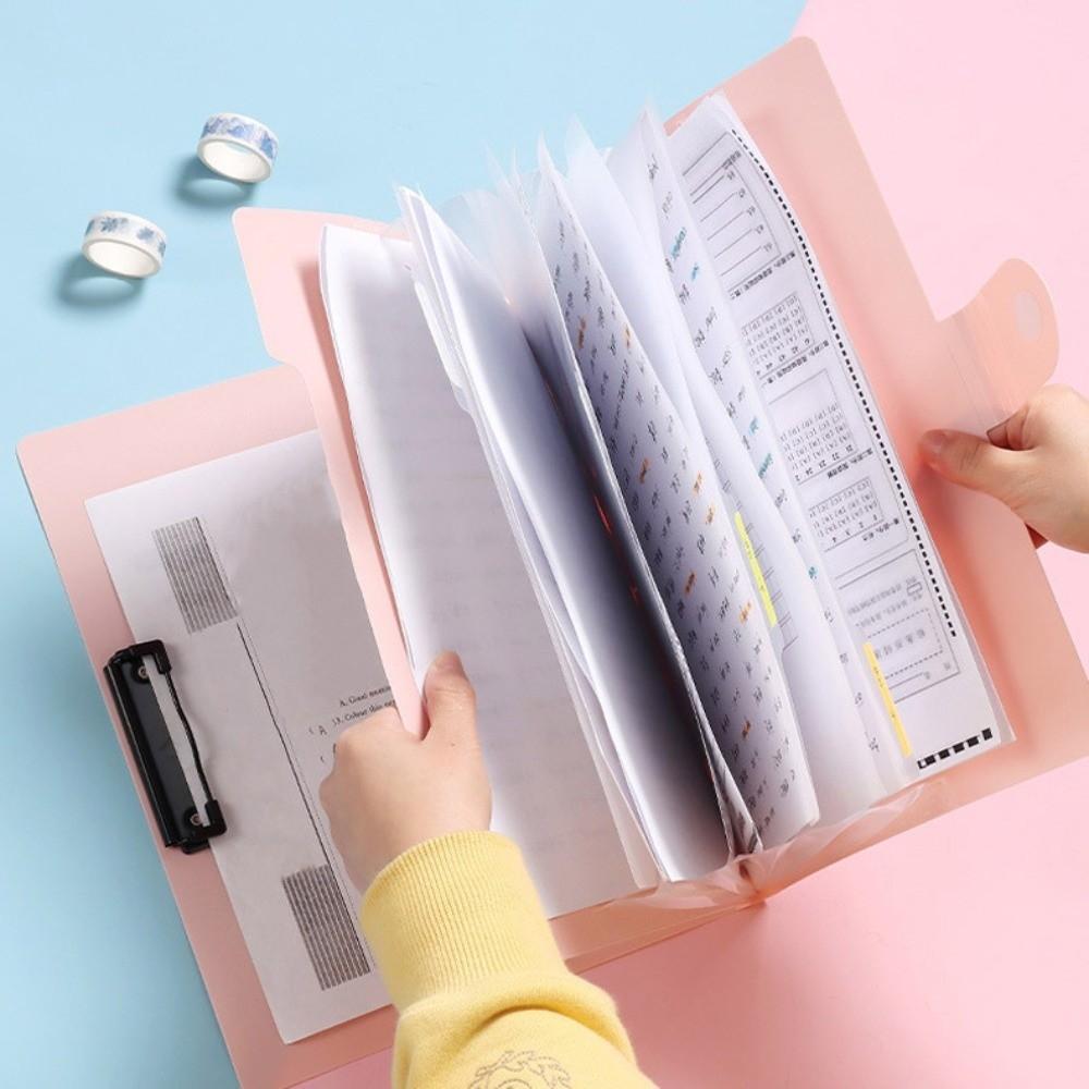 A4 Erweiterbare Aktentasche mit Klemmbrett Dokumentenaufbewahrungstasche Aktenorganisator Schulbedarf