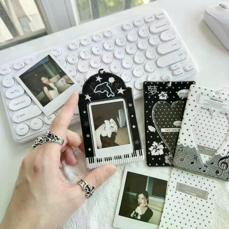 Idol Photo Card Holder Transparent Display Case for Star Chaser Campus Meal Card Storage Pendant Accessory