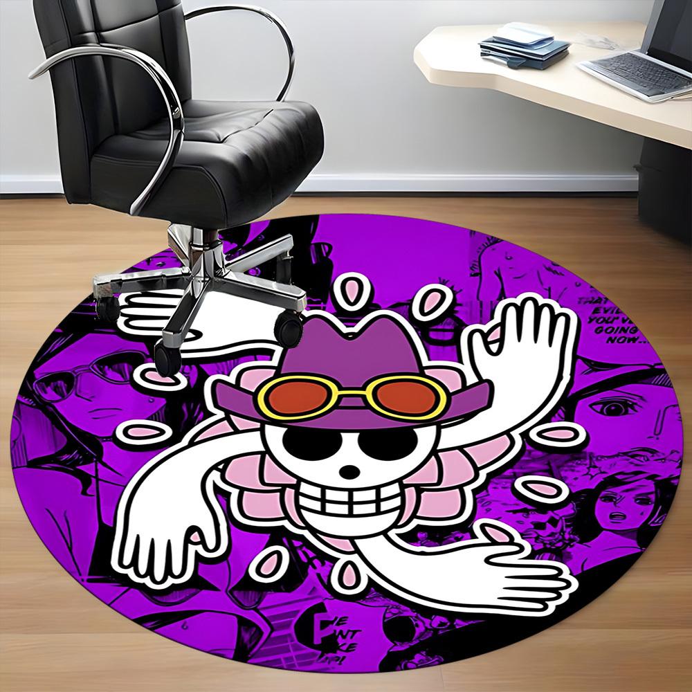 1pc One Piece Skull Office Round Area Rug, Under Office Chairs Bedroom Living Room Home Decor  a1022161