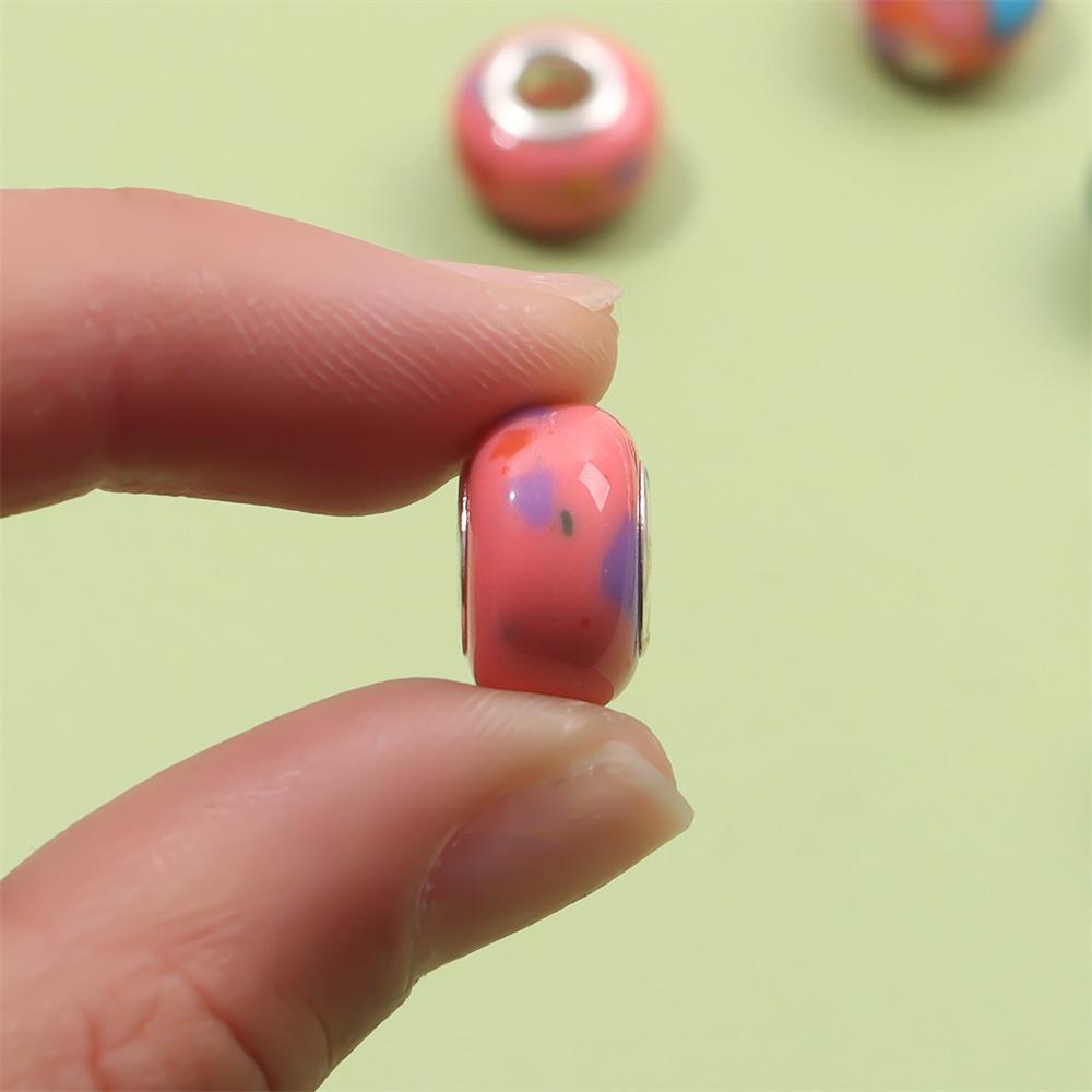 30/50/100pcs Jelly Color Mixed Garden Beads European Craft Beads Large Hole Interval Beads DIY Jewelry Bracelet Necklace Jewelry Making
