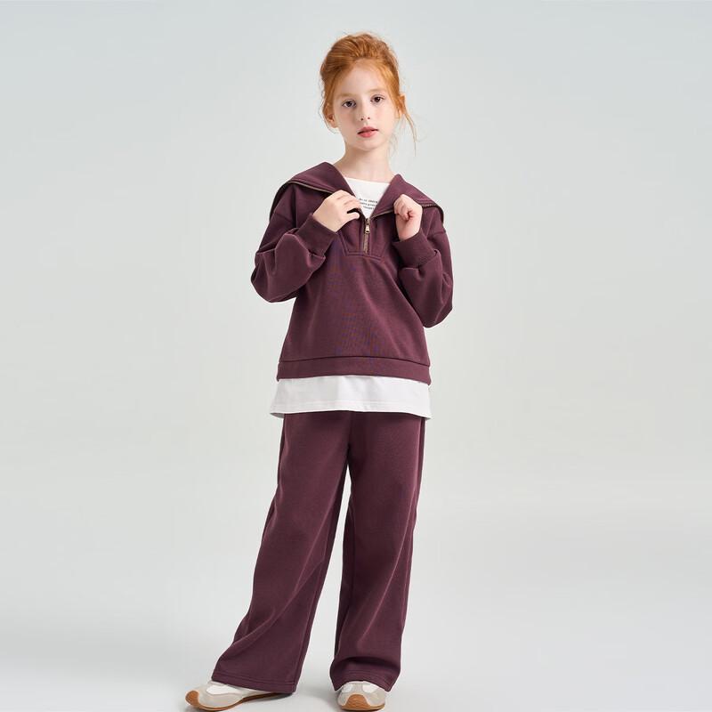 Montagut Kids' Faux Two-Piece Hooded Sweatshirt & Pants Set