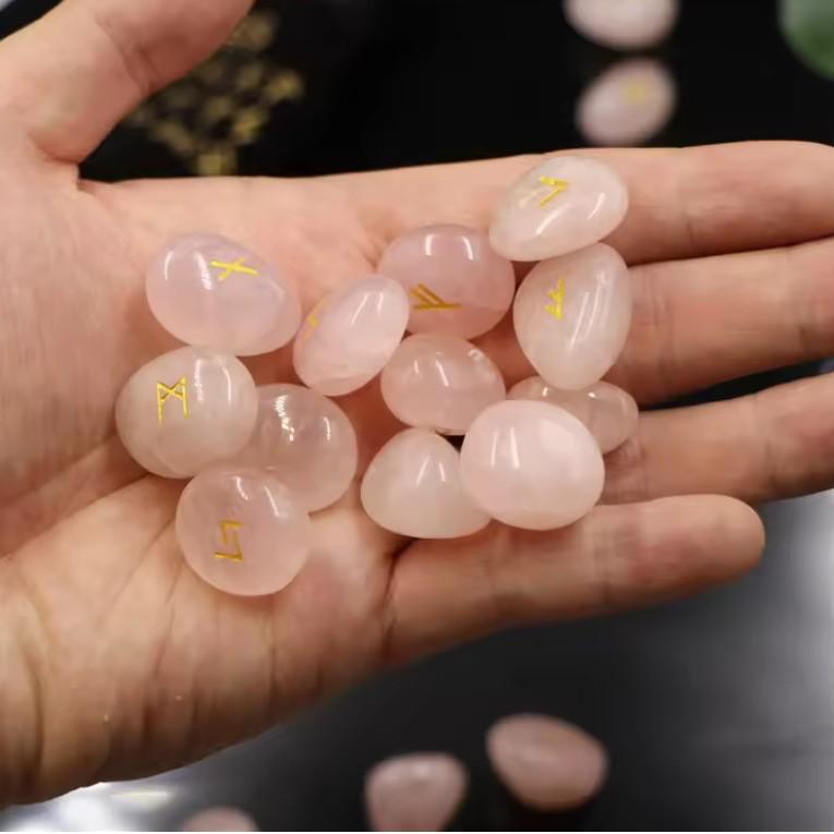 Natural Crystal Rune Set with 25 Irregular Stones