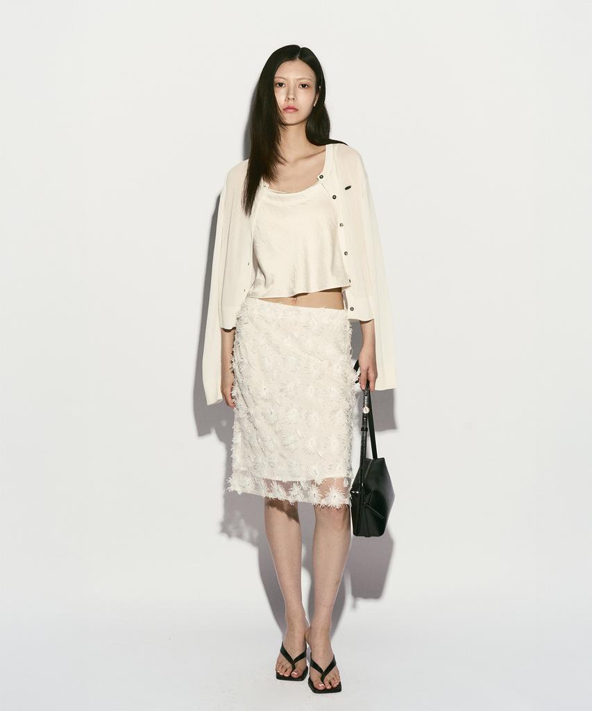 Rie Floral Lace Midi Skirt