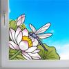 Double-Sided Transparent Floral & Bird Window Corner Sticker