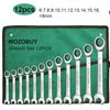 Key Ratchet Wrench Set 72 Tooth Gear Ring Torque Socket Wrench Set Metric Combination Ratchet Spanners Set Car Repair Tools