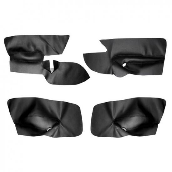 4x Black Leather Door Armrest Panel Cover Trim For VW Golf 5 Jetta 05-10 4-door