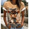 Women's T Shirt Print Graphic Animal Vintage Stylish Classic Short Sleeve Crew Neck Regular Tops Daily Weekend Black White Gold Summer Spring Fall