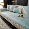 Sofa Cushion Summer Ice Silk Simple Modern Summer Mat Cushion Non-Slip Four Seasons Universal Sofa Cover Cover Solid Color Cool Pad