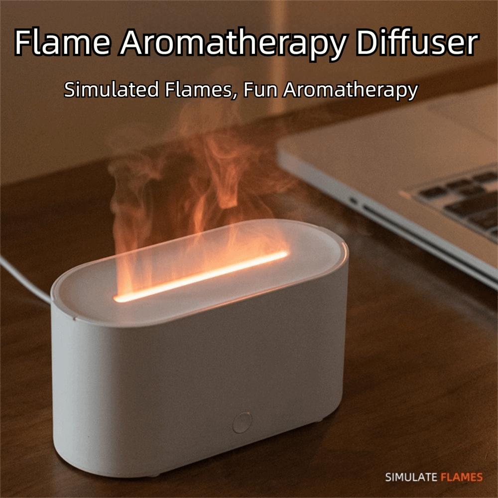 130ml Capacity Ultrasonic Flame Humidifier Colorful Light Atomization Diffuser  Bedroom Use