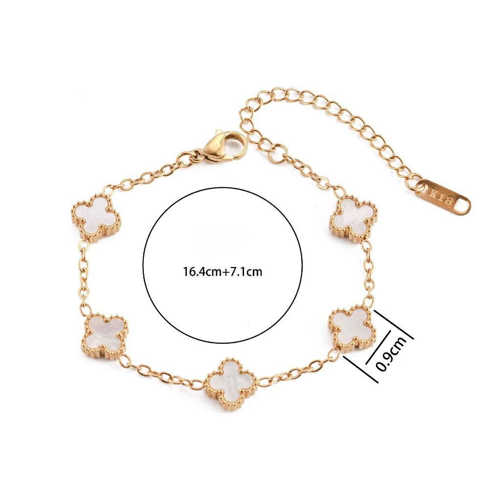 Bracciale Mini Quadrifoglio Madreperla 9mm Lussuoso e di Alta Gamma per Donna Resistente al Colore