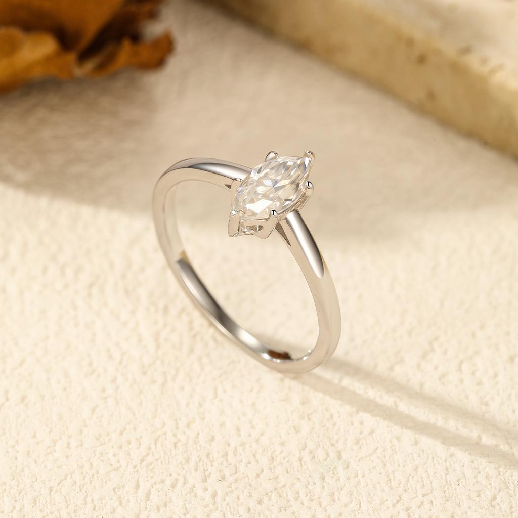 MODIAN D Marquise Cut Rhombic Moissanite 925 Silver Luxury Band Rings For Women Wedding Fine Jewelry Gifts
