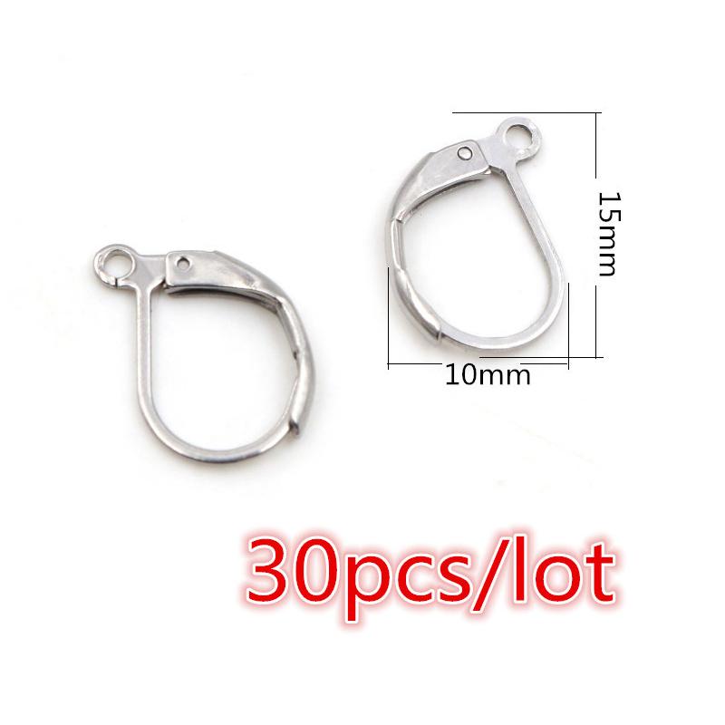 30-100pcs Stainless Steel DIY Earrings Hooks Clasp Findings Handmade Jewelry Making Accessories Earwire Accessories Steel Gold