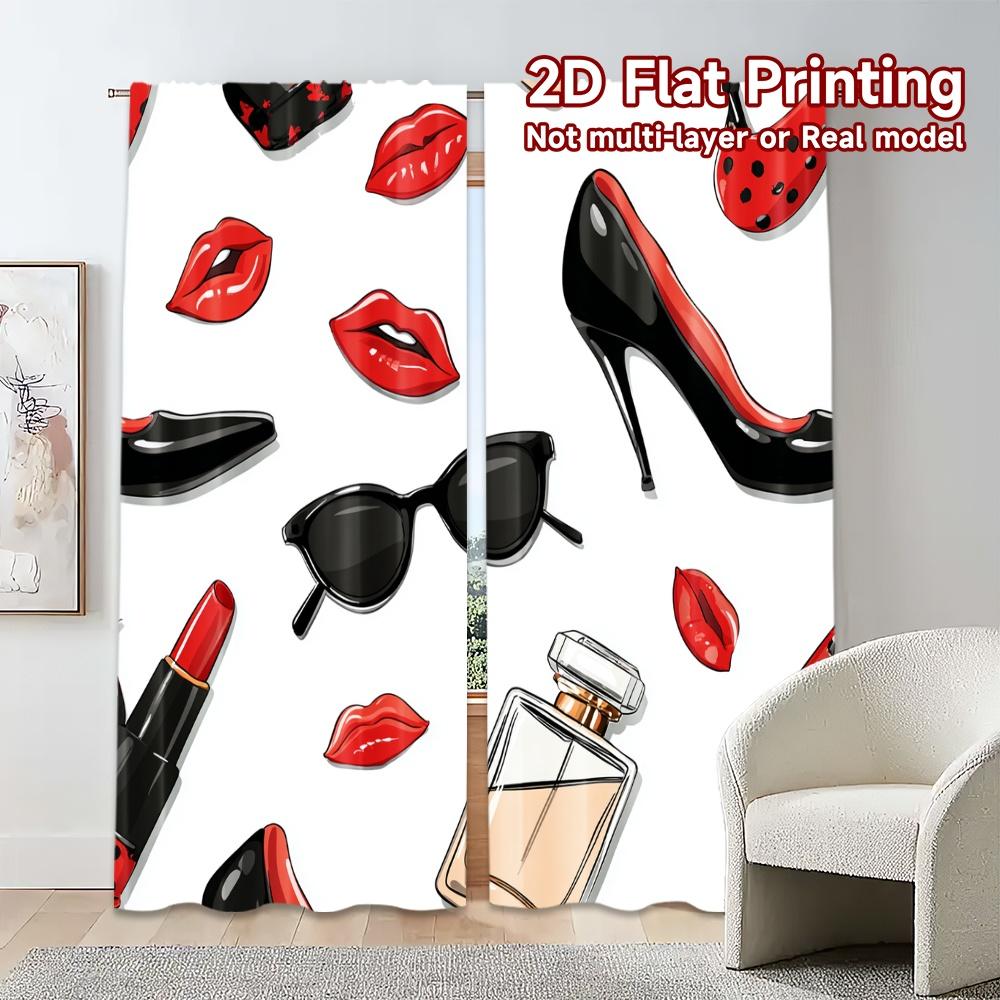Flat Printing Jit Curtains Without Rod Glamour Icons Popular Polyester Curtain Set Of 2 Contemporary Made Washable