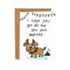 Rude Christmas Cards - Adult Humor Gag Gifts, Offensive Funny Designs (Santa/Reindeer/Gingerbread) With Kraft Envelopes, Xmas Greetings