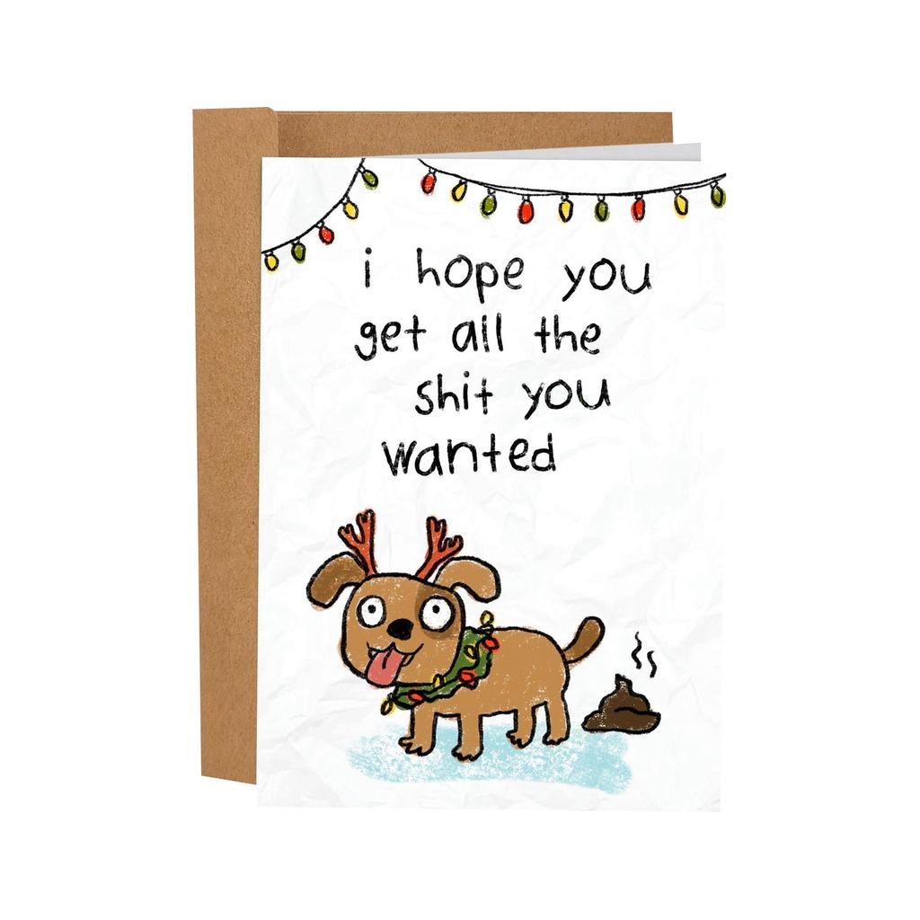 Rude Christmas Cards - Adult Humor Gag Gifts, Offensive Funny Designs (Santa/Reindeer/Gingerbread) With Kraft Envelopes, Xmas Greetings