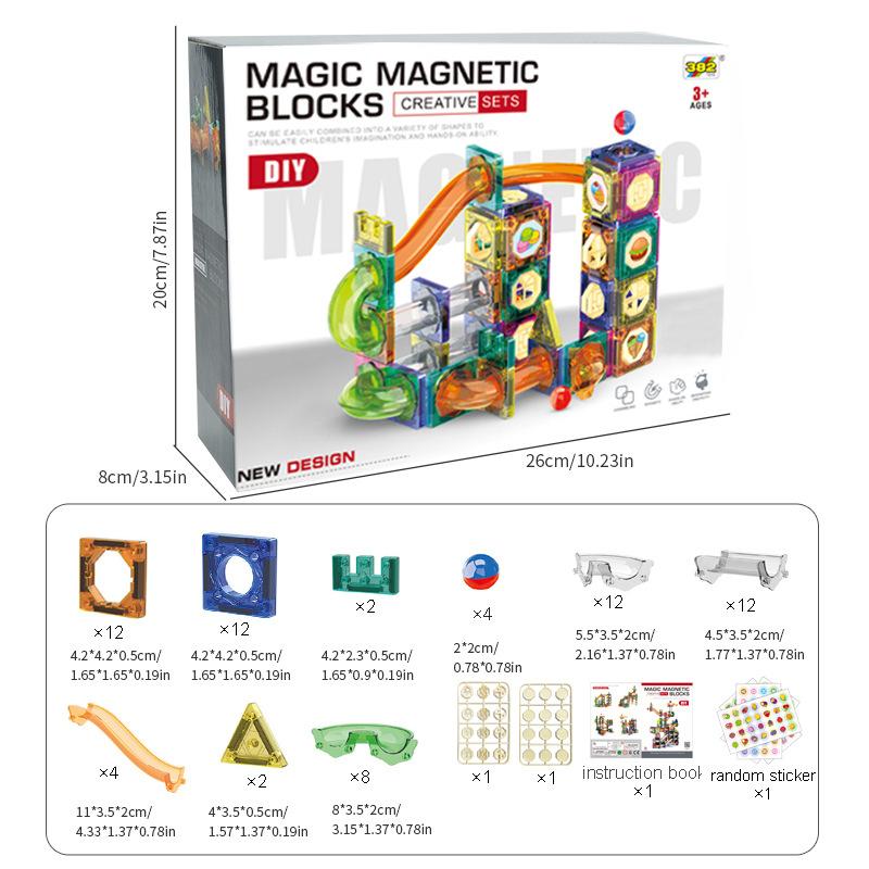 Color Diy Puzzle Assembly Magnetic Sheet, Pipe Building Block Slide Ball Children'S Toy Track Building Block