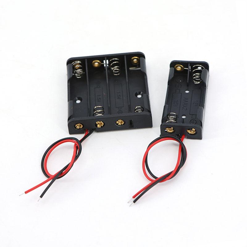 2pcs/5pcs 1.5V Slot AAA Battery Case Battery Box AAA Battery Holder With Leads Wire With 2 4 Slots AAA 3A 6v 2x1.5v 4x1.5v