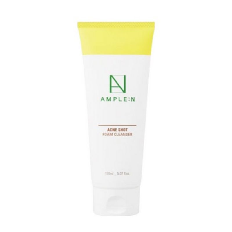 AMPLE:N Acne Shot Cleansing Foam 150ml – Deep Pore Facial Cleanser for Acne-Prone & Oily Skin