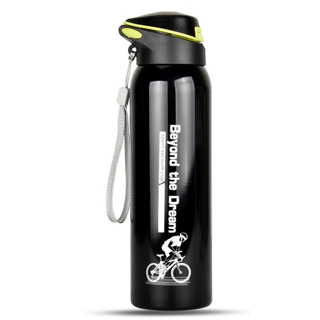

500ML Outdoor Sport Bicycle Water Bottle Vacuum Stainless Steel Cycling Water Cup Thermo Drink Mug Travel Cycling Equipment чорний