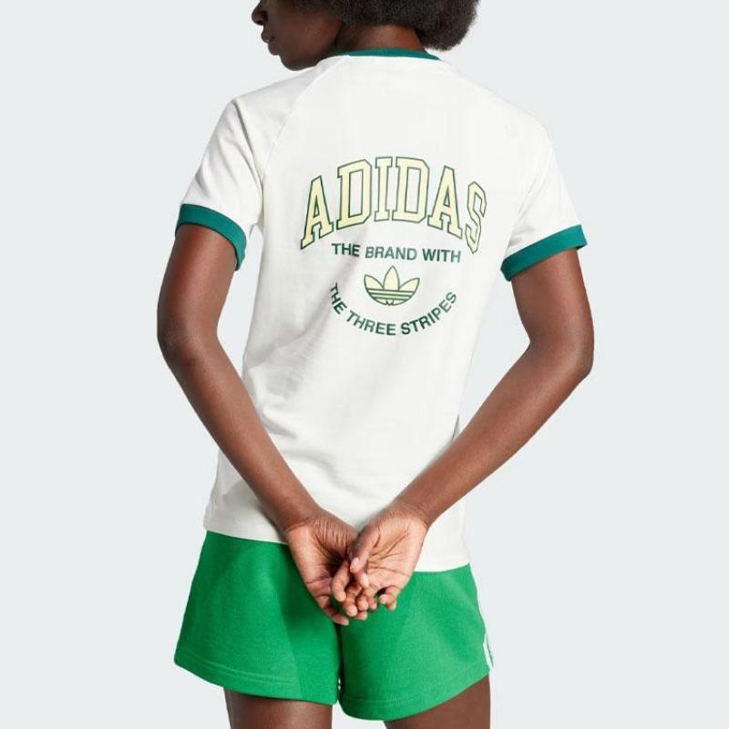 adidas Originals VRCT Graphic T-Shirt 'White Green' Women IN4110