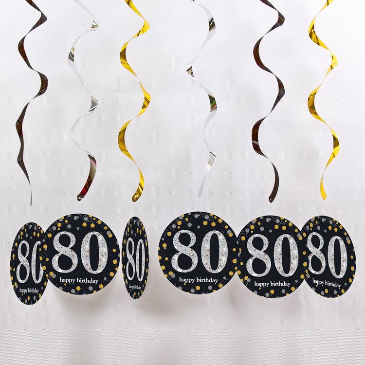 PVC Spiral Ornament Pendants for 18th, 30th, 60th Birthday Party Decorations