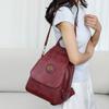 Soft Leather Backpack Women's Commuter Backpack Flip Multi-Functional Shoulder Bag