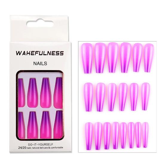 Dlouhý přechod Pure Color Ballet Nail Nail Piece Barevný tisk Love Flame Evropské a americké Nails Art Tipy na falešné nehty Gel na nehty Full Cover