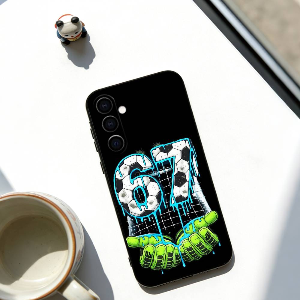 S-Six S-Seven 67 SS Phone Case For Samsung Galaxy A73,A72,A71,A70,A53,A52,A51,Soft Silicone Black Cover