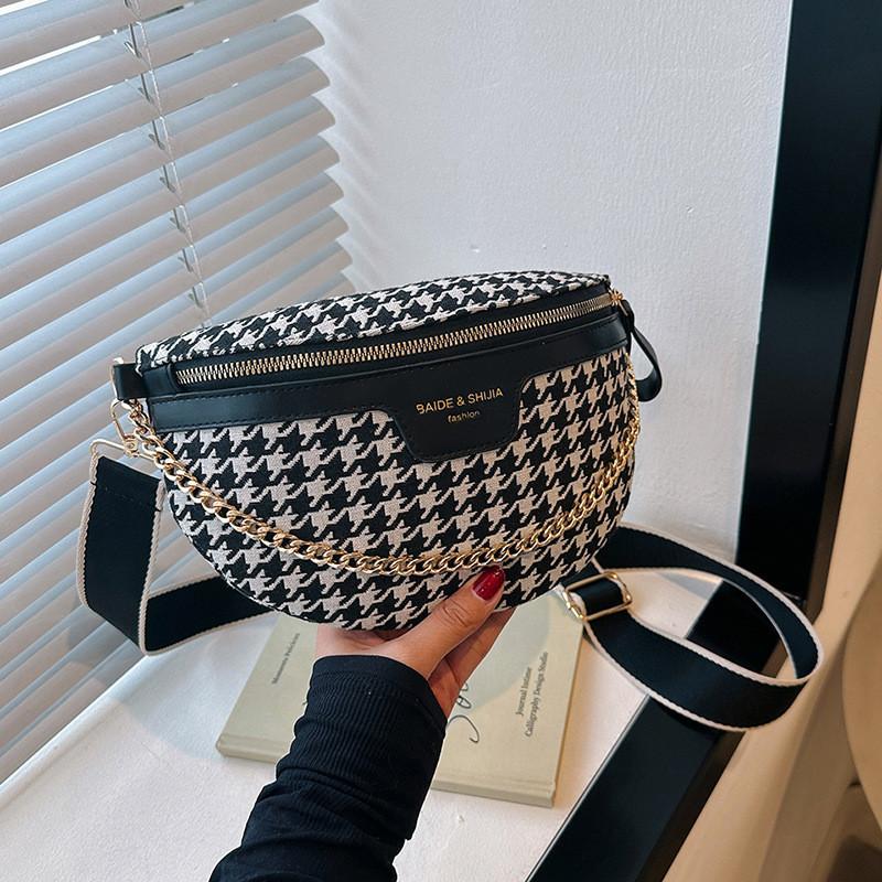 Trendy Cross-border Women s Bag 2024 New Style Shoulder Bag With Wide Shoulder Strap Fashion Chain Small Bag