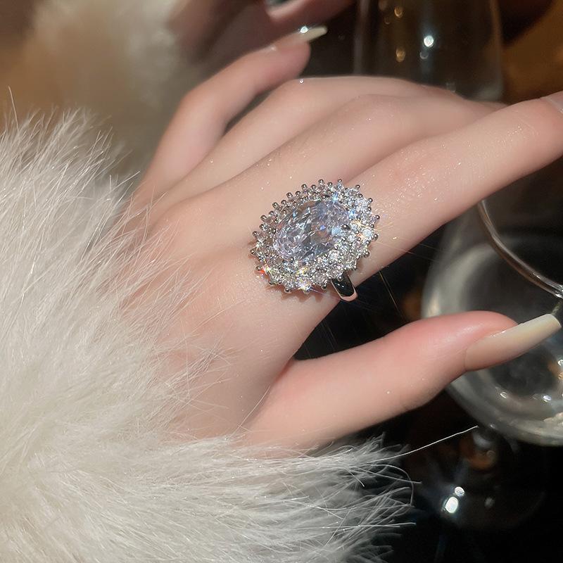 

Кольцо с открытым овальным цирконом Vintage Court Ring серебряный