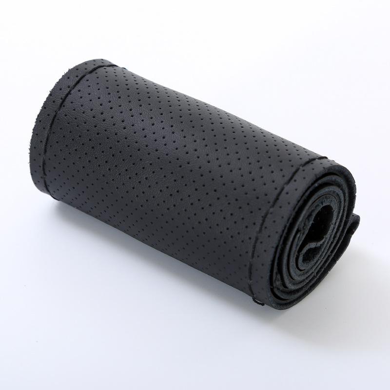 Car Steering Wheel Cover Needles And Braid Thread Artificial Leather Car Covers Suite DIY Texture Soft Auto Accessories