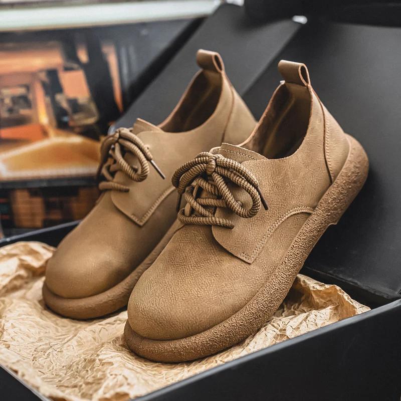 

Men s Casual Leather Shoes Comfortable Retro Style Fashion Flat Boots Fashionable Daily Wear Footwear for Men Casual Occasions 39