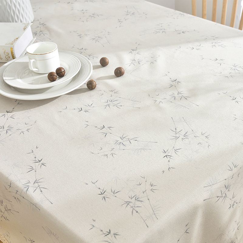 

Lock Edge Cotton-Increasing Tablecloth Pastoral Style Table Cloth Fabric Rectangular Coffee Table Cloth Placemat Accessible Luxury Fancy White bamboo forest (lock side) 60*120cm