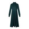 Mid-length Knitted Dress for Women Autumn and Winter Fashionable Embroidered Sweater Dress Solid Color Half Turtleneck Pullover
