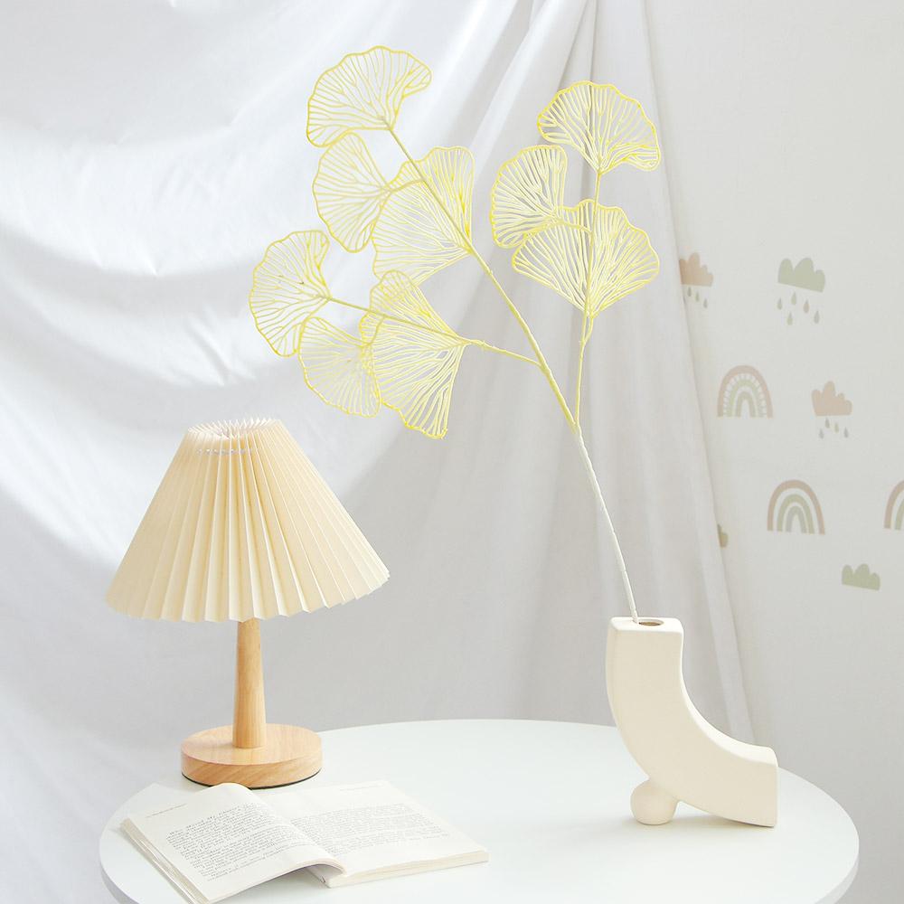 1Pcs 3-pronged Fake Ginkgo Leaf Artificial Simulation Fan Leaf Wedding Fake Flowers Home Decoration Party Supplies