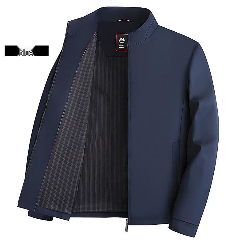 2026 Men's High-Grade Business Casual Stand-Up Collar Jacket: Spring/Autumn Middle-Aged Dad's Top