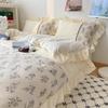 Pastoral Retro French Lace Skin-friendly Bubble Gauze Washed Cotton 4-Piece Bed Set - Su Jin Series