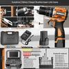 Brushless Electric Drill with Lithium Battery - Compact Rechargeable Impact Tool & Screwdriver