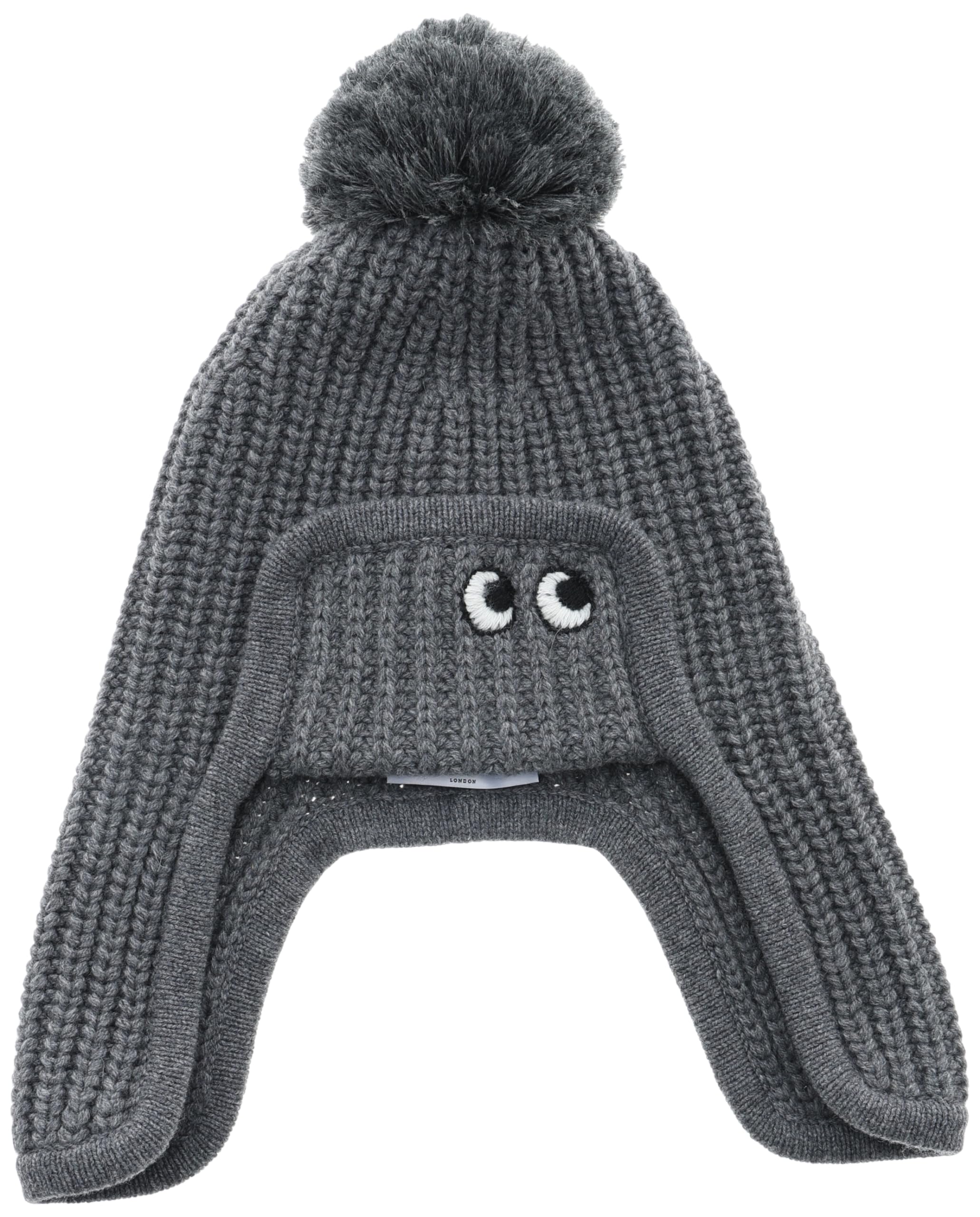 

Anya Hindmarch Hat Eyes in Soft Wool Charcoal Knit Cap [Used]