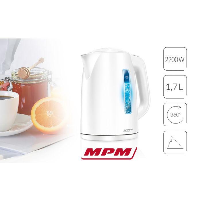 Bouilloire électrique - MPM - MCZ-66220WBlanco - 1,7 Litres - 2200W - Filtre anti-calcaire