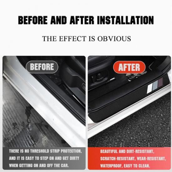 For Toyota Rav4 Entry Guard Cover Carbon Fiber Car Door Sill Plate Protector