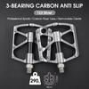 WEST BIKING 3 Bearings Bicycle Pedals Ultralight BMX MTB Road Bike Flat Pedal Aluminum Anti-slip Waterproof Cycling Accessories