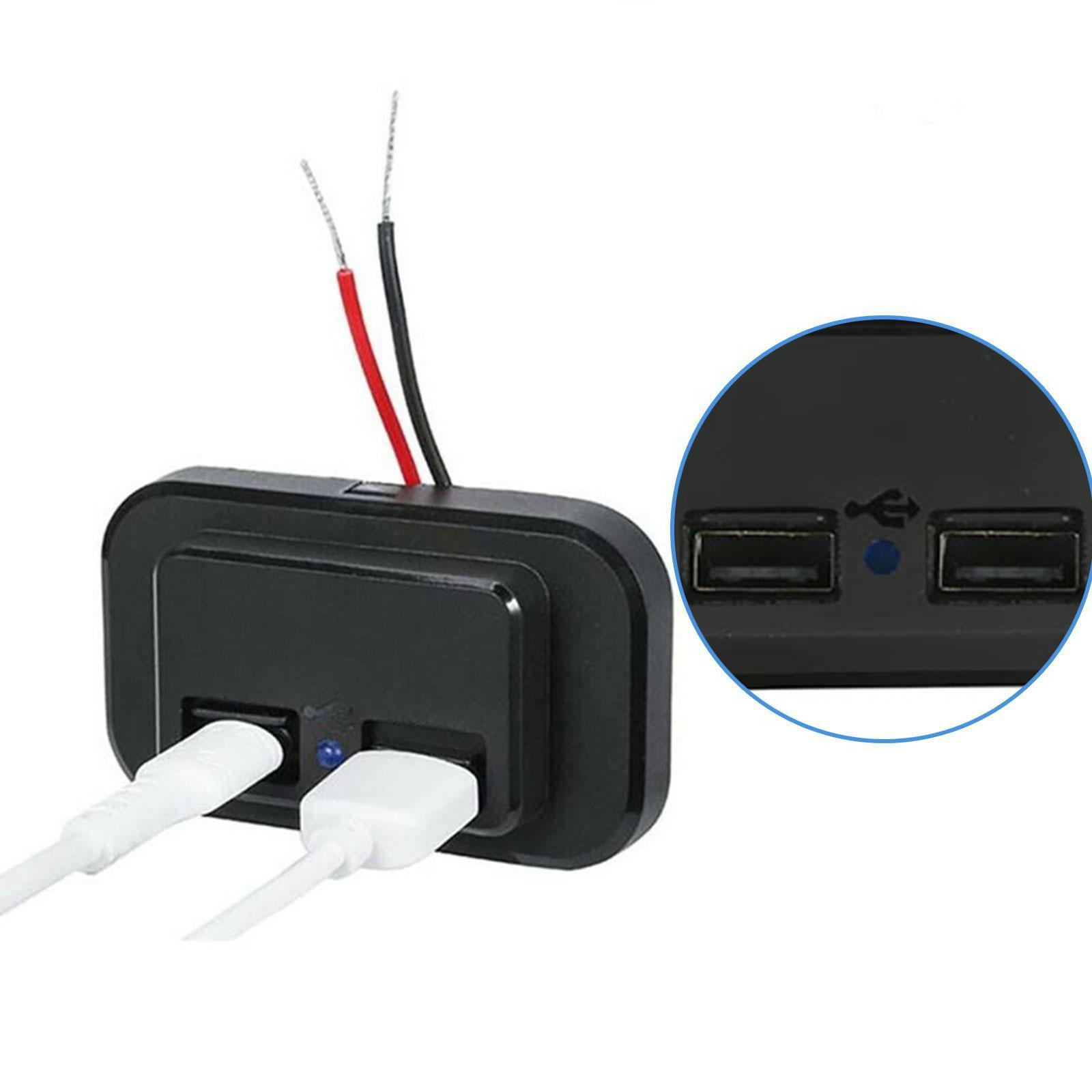 

Автомобильное зарядное устройство с двумя USB-разъемами 12 В/24 В, 3,1 А, 4,8 А, высокоскоростная автомобильная USB-розетка для зарядки, адаптер питания для кемпера, грузовика, квадроцикла, лодки, автомобиля