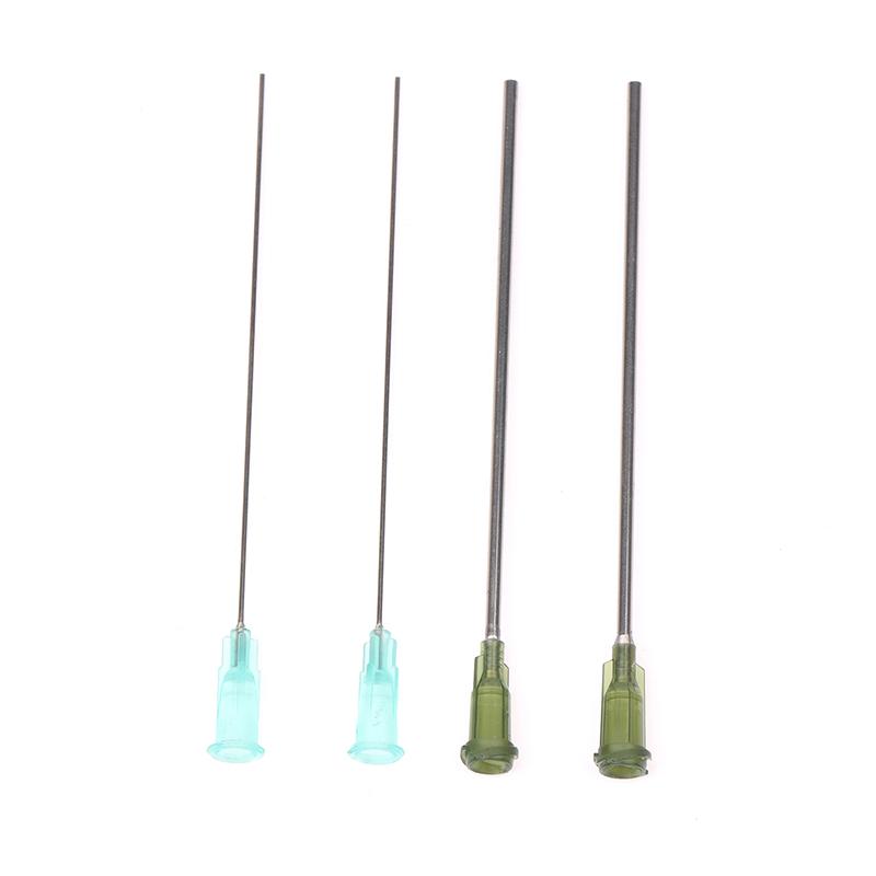 5 Stück Spitze Extra Lang Gesamtlänge 100 mm Stumpfe Spitze Flachkopf Paste Spritze Klebstoff Flüssigkeitsdosiernadel