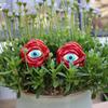 6PCS Resin Plant Eyes Stakes, Rose Sunflower Green Leaves Plant Eyes Garden Stakes Funny Floral Plant Pick Ornaments for Indoor,Outdoor Yard