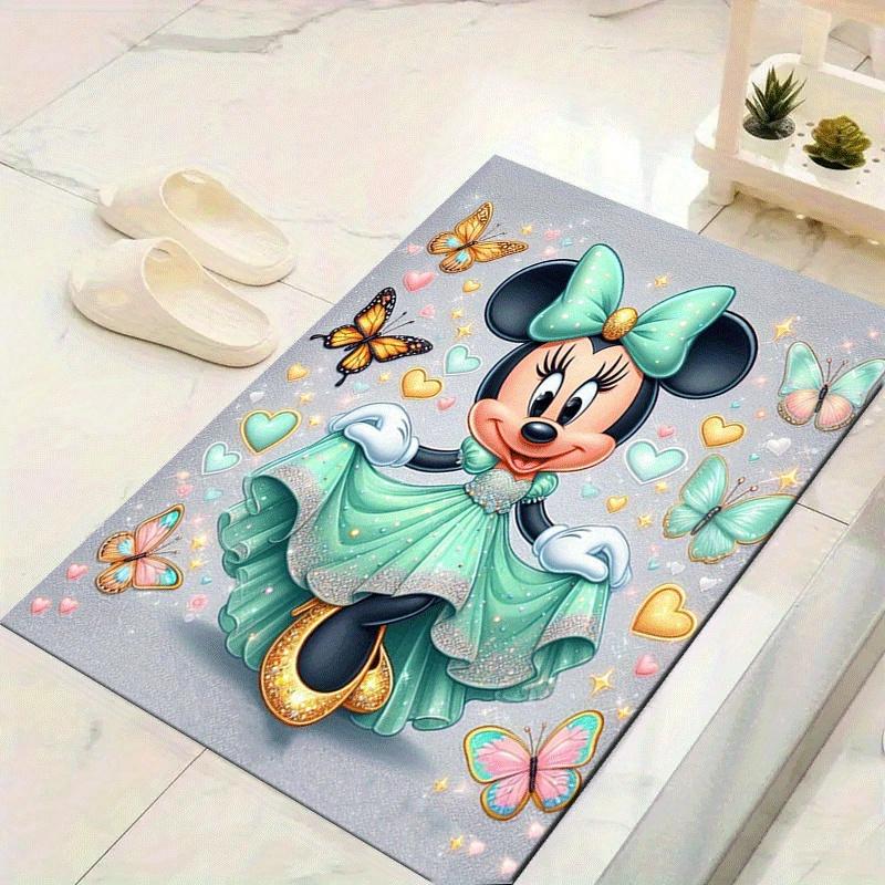 

1pc Minnie Pattern Area Rug Soft Flannel Floor Mat for Living Room,Office,Bedroom and Carpet,Sofa Coffee Table Floor Mat 60cm by 90cm