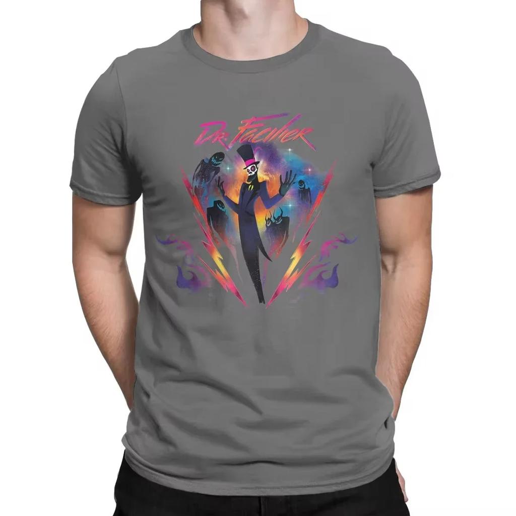 Skurkar Herr T-shirt Dr. Facilier 90-tals Rockband Neon Fritid T-shirt Kortärmad Rundhalsad T-shirt Bomull Sommar Toppar