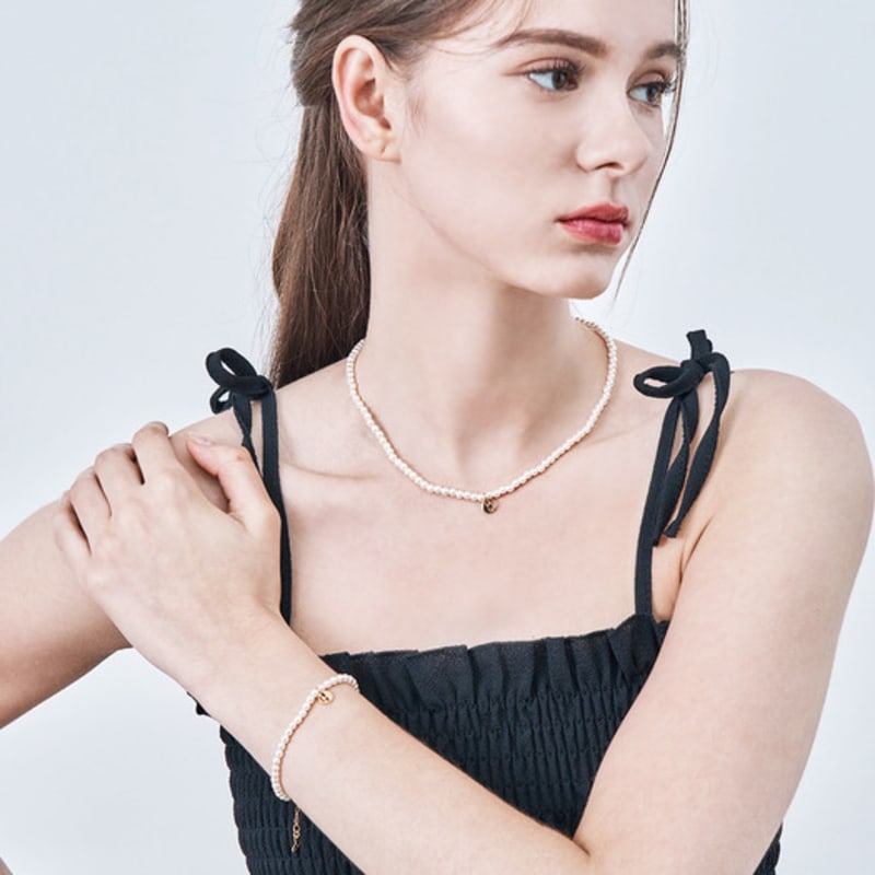 ELLE Jewelry Simple Signature Pearl Bead Necklace ELBRNN227