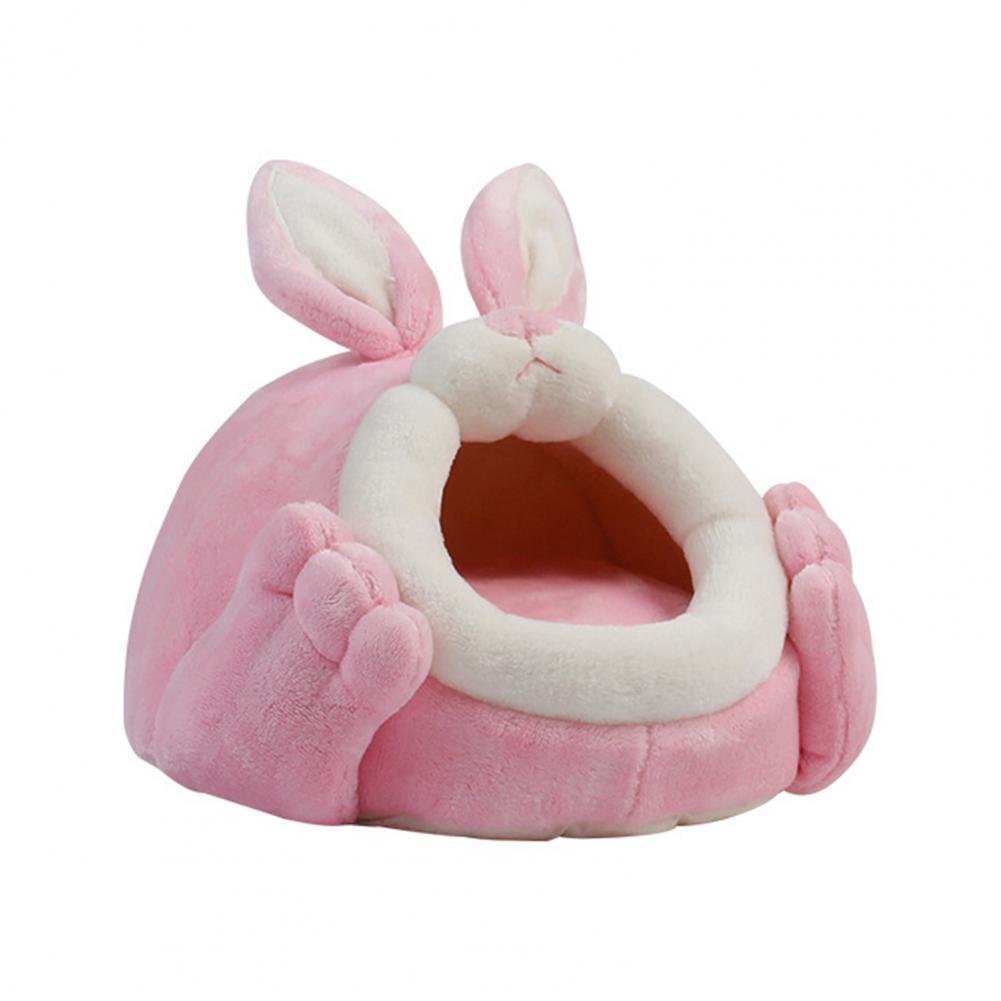Hamster House Rabbit Shape Hamster Hideout Removable Cushion Sleeping Cage Guinea Pig Hedgehog Rat Chinchilla Bed Nest