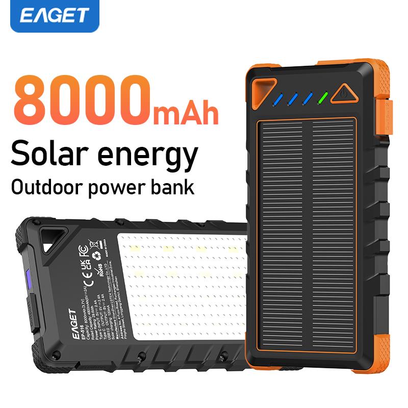 Baterie externă portabilă de urgență pentru telefon mobil, 8000mAh, suportă 3 dispozitive simultan. 4 niveluri de reglare a luminii